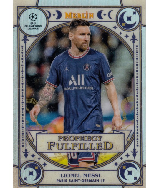 Topps Chrome UEFA Champions League 2021-2022 Merlin Collection Prophecy Fulfilled Lionel Messi (Paris Saint-Germain)
